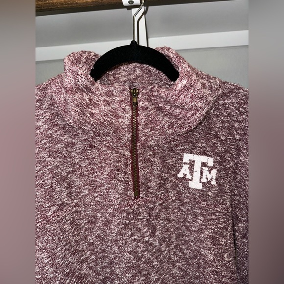 Woolly threads maroon Texas A&M zip up pullover. Size Small. - Picture 2 of 5